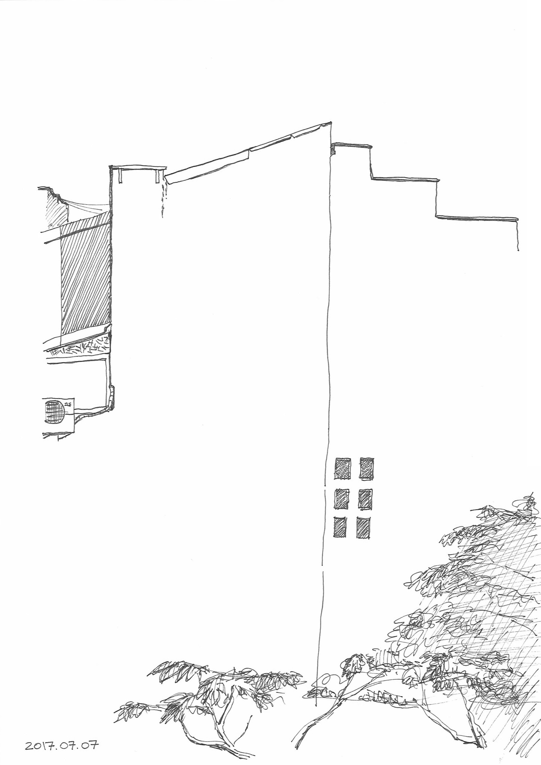 View from a window (ink liner)