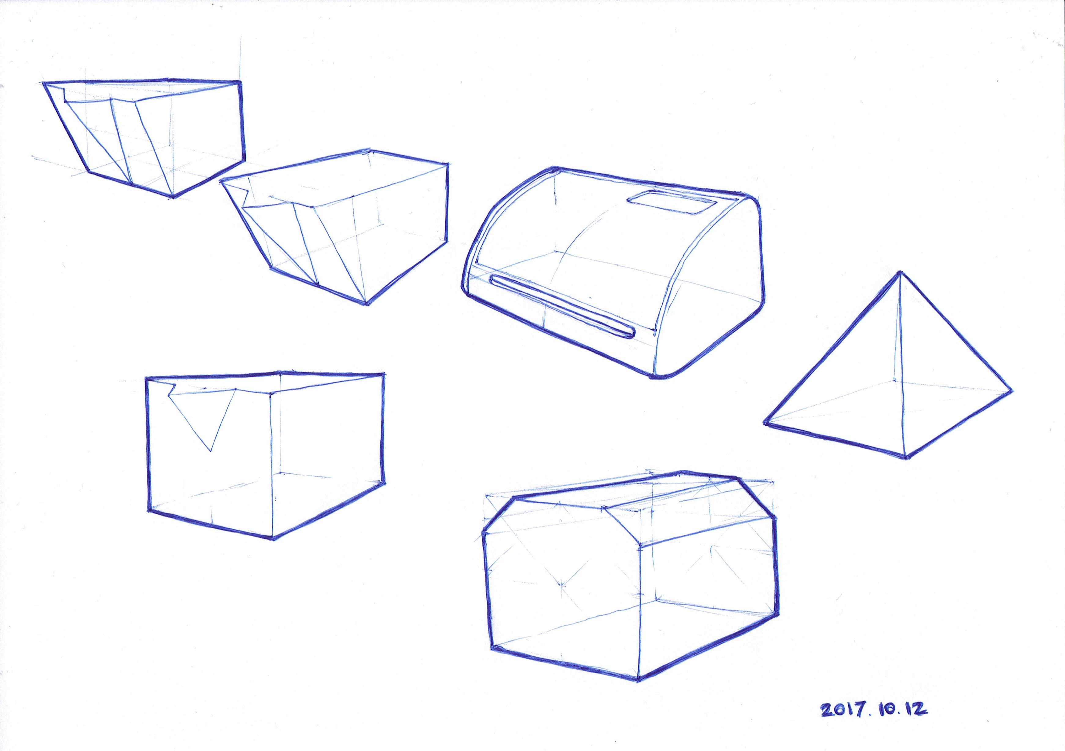Based on some course on industrial drawing (ballpoint pen)