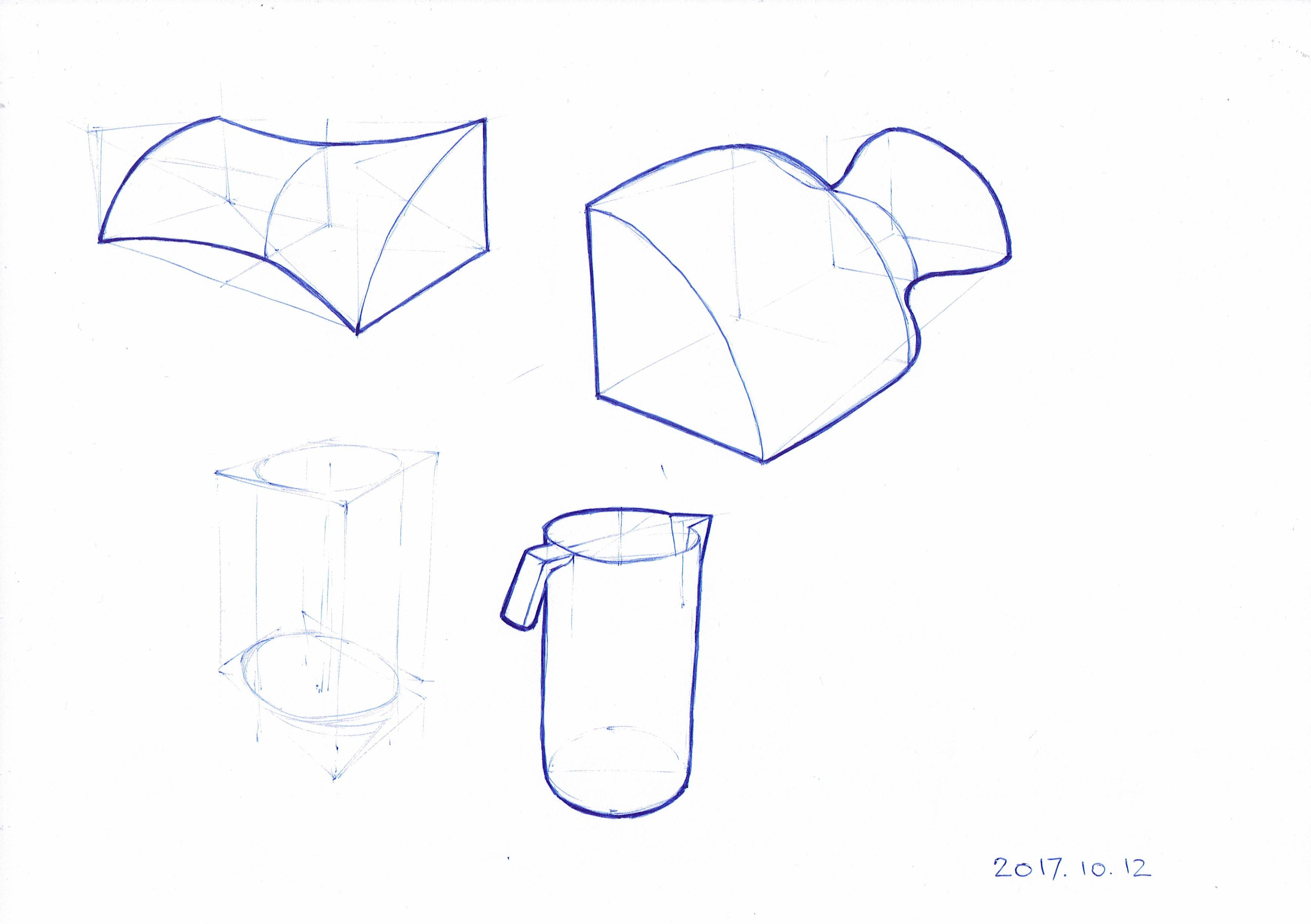 Based on some course on industrial drawing (ballpoint pen)