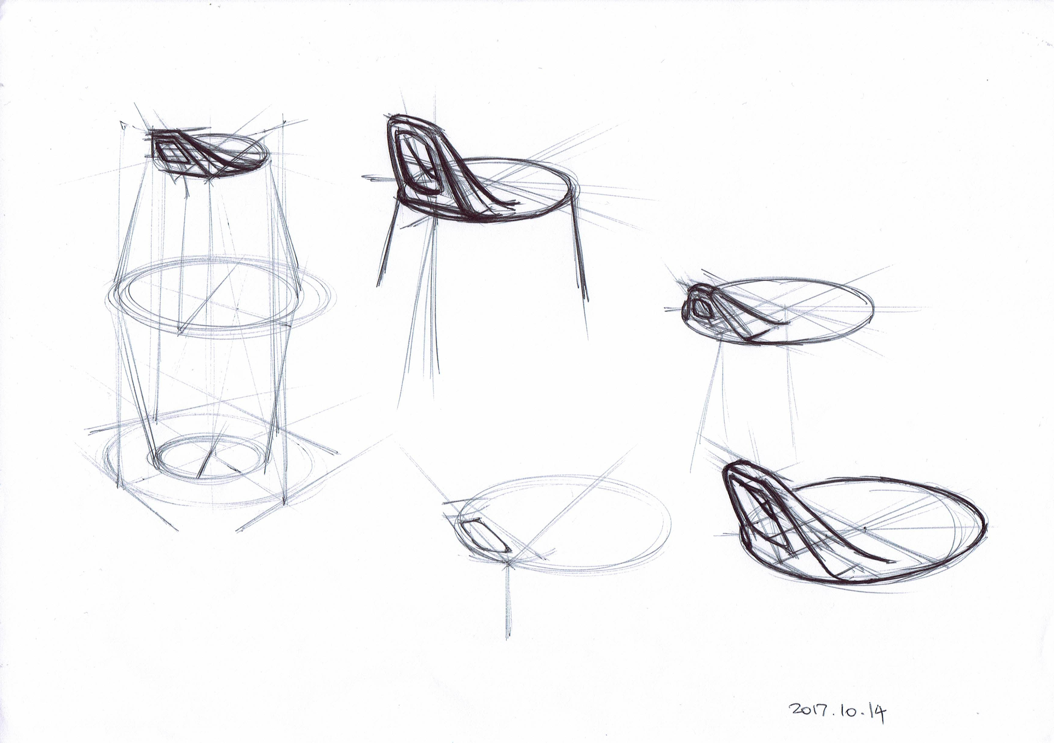 Based on some course on industrial drawing (ballpoint pen)