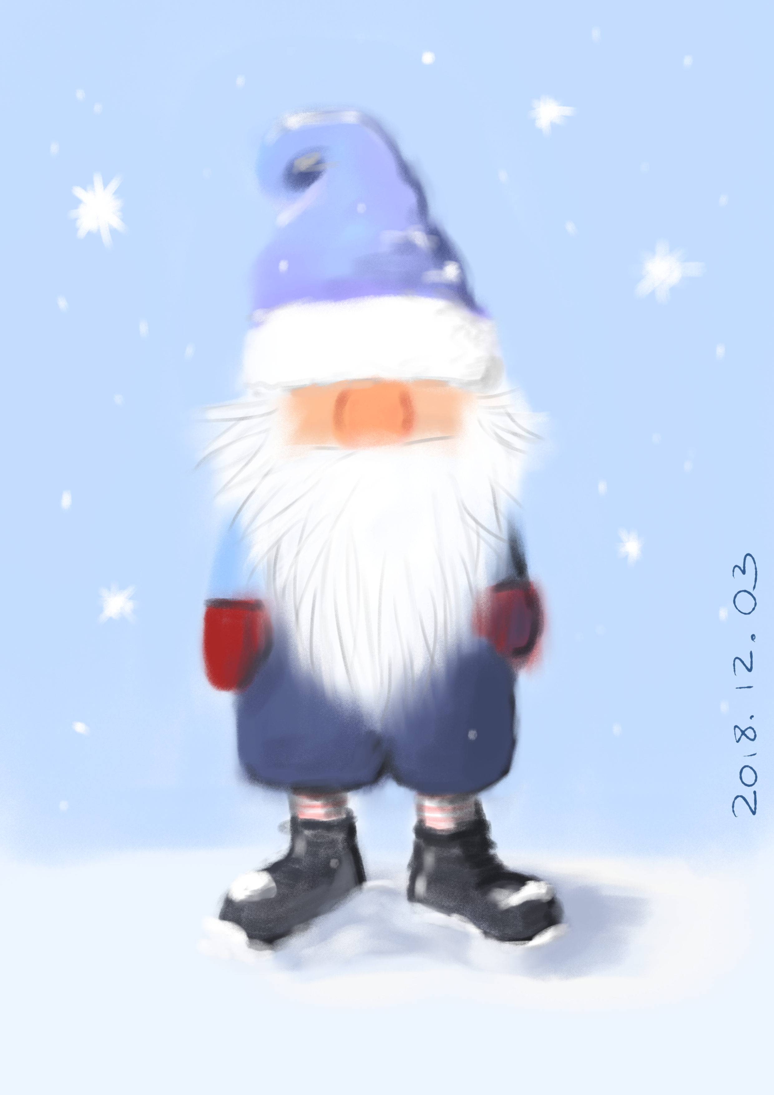 Christmas avatar; based on some tutorial found on internet (ArtStudio or Procreate)