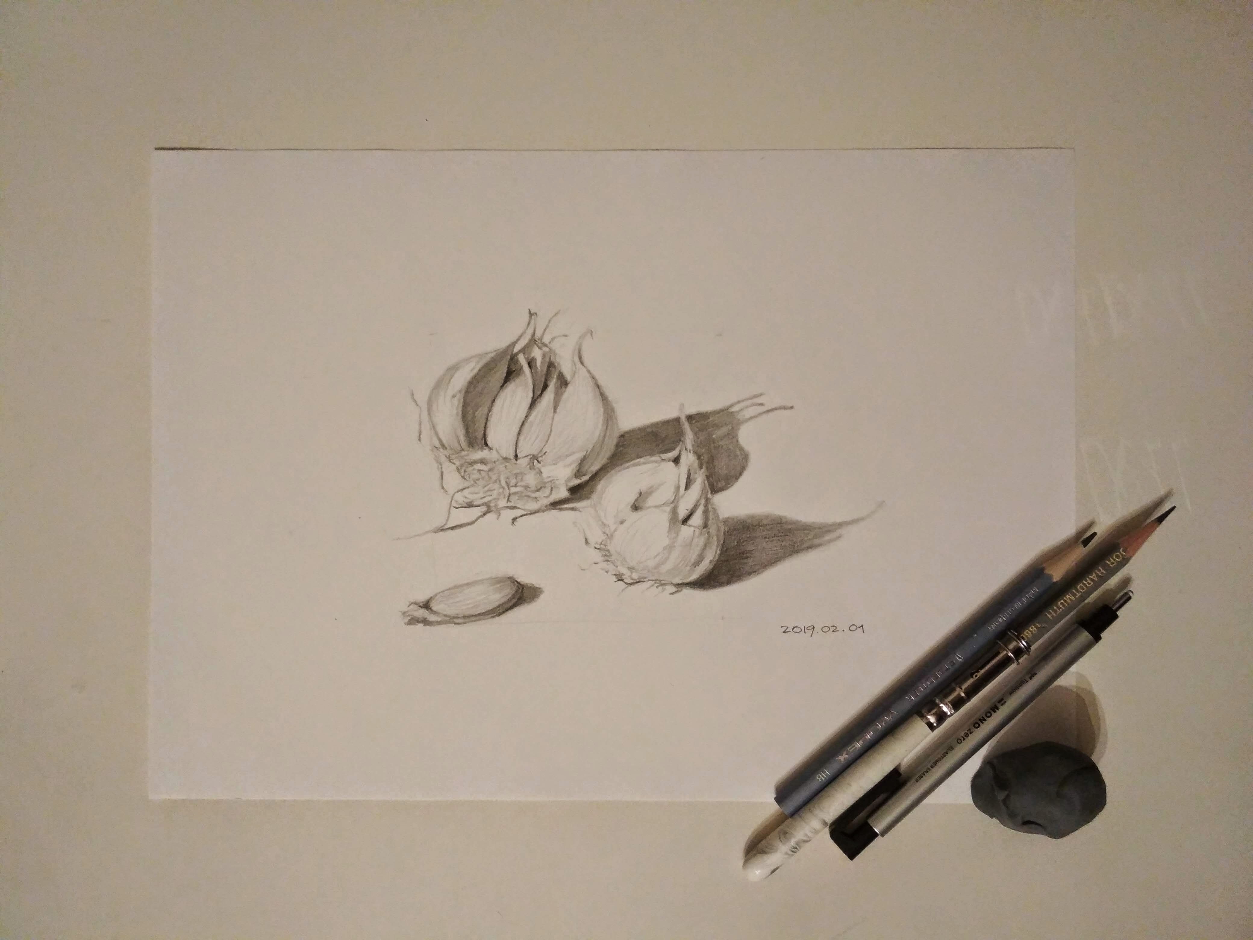 Still life with the tools (pencil)