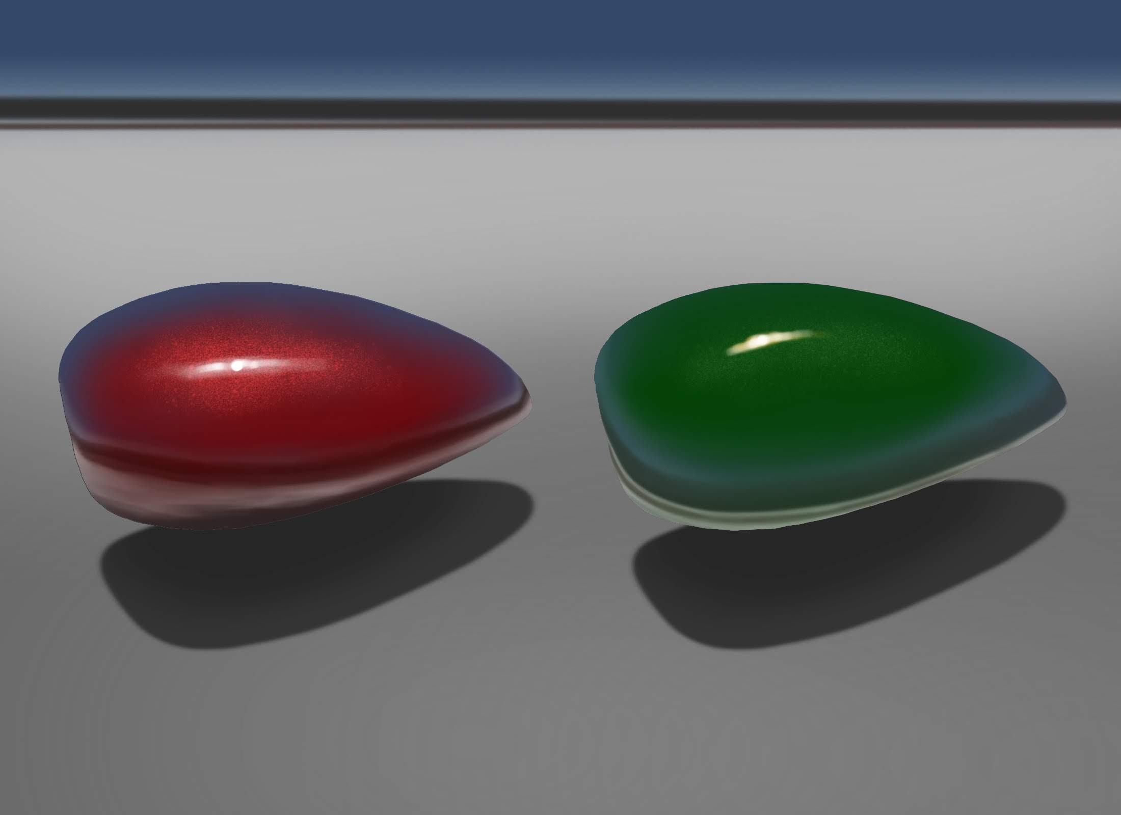 Glossy painted metal