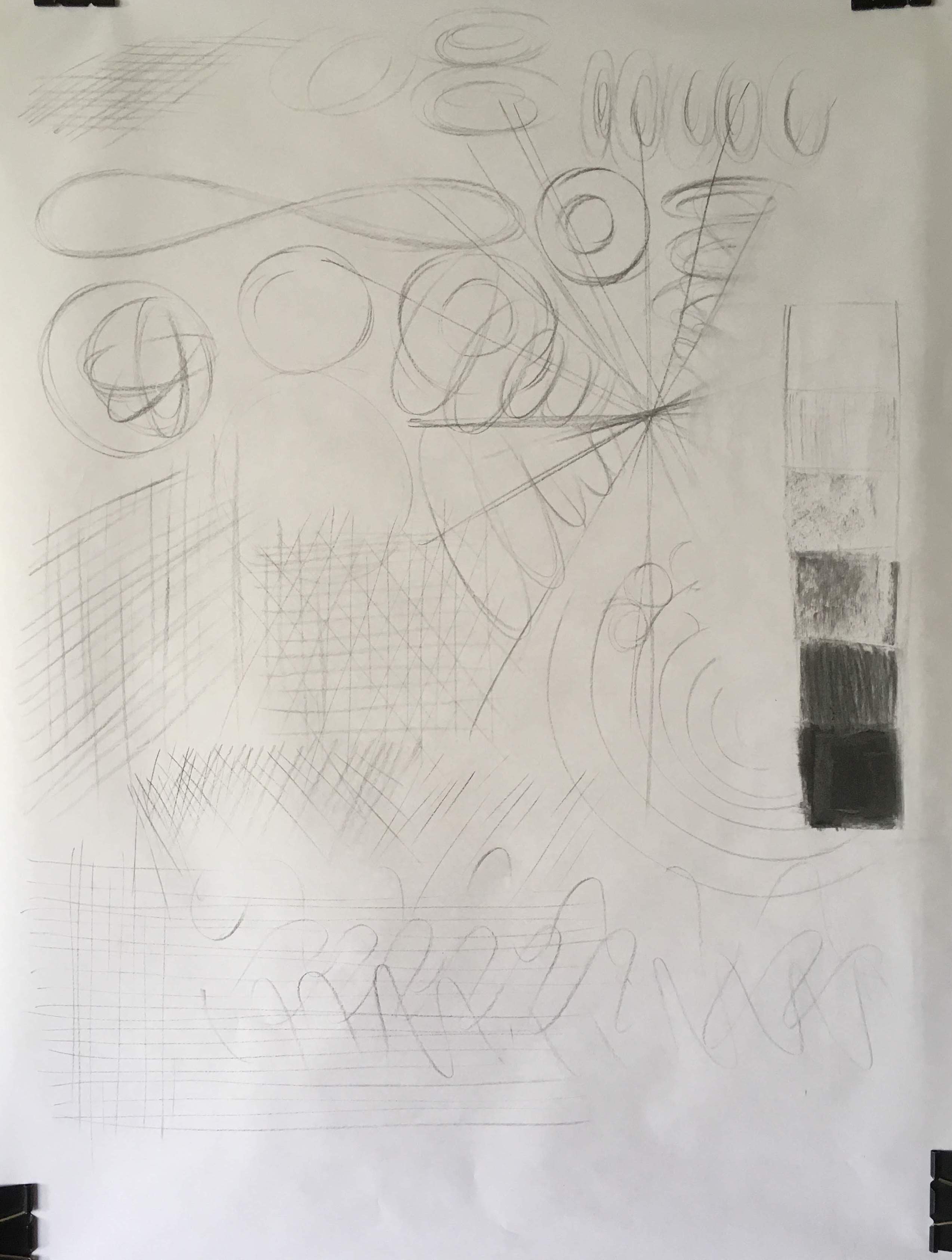 Vine charcoal on wrapping paper