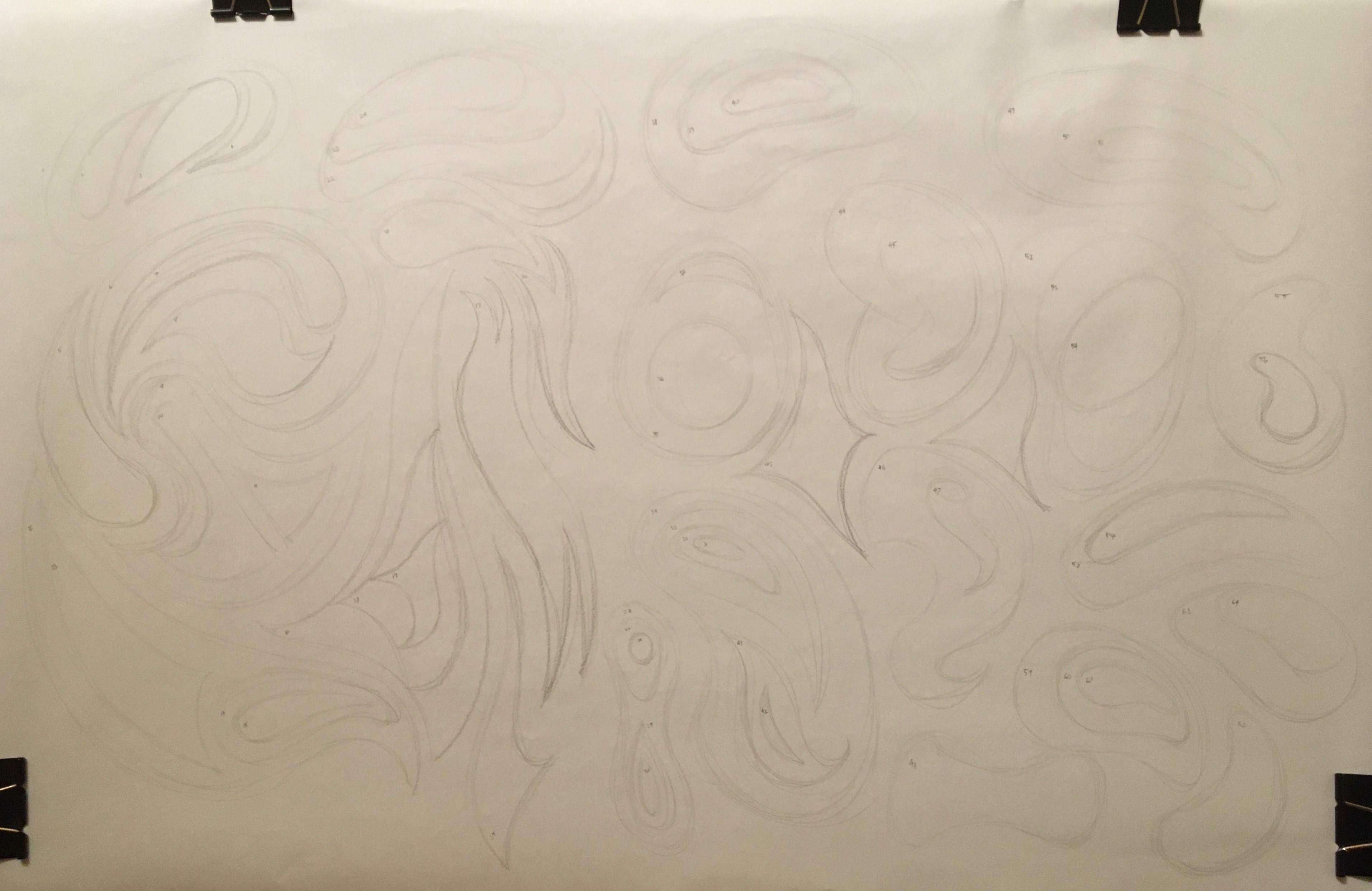 assignment 3: draw 100 freestyle forms using light, fluid lines (part 1)