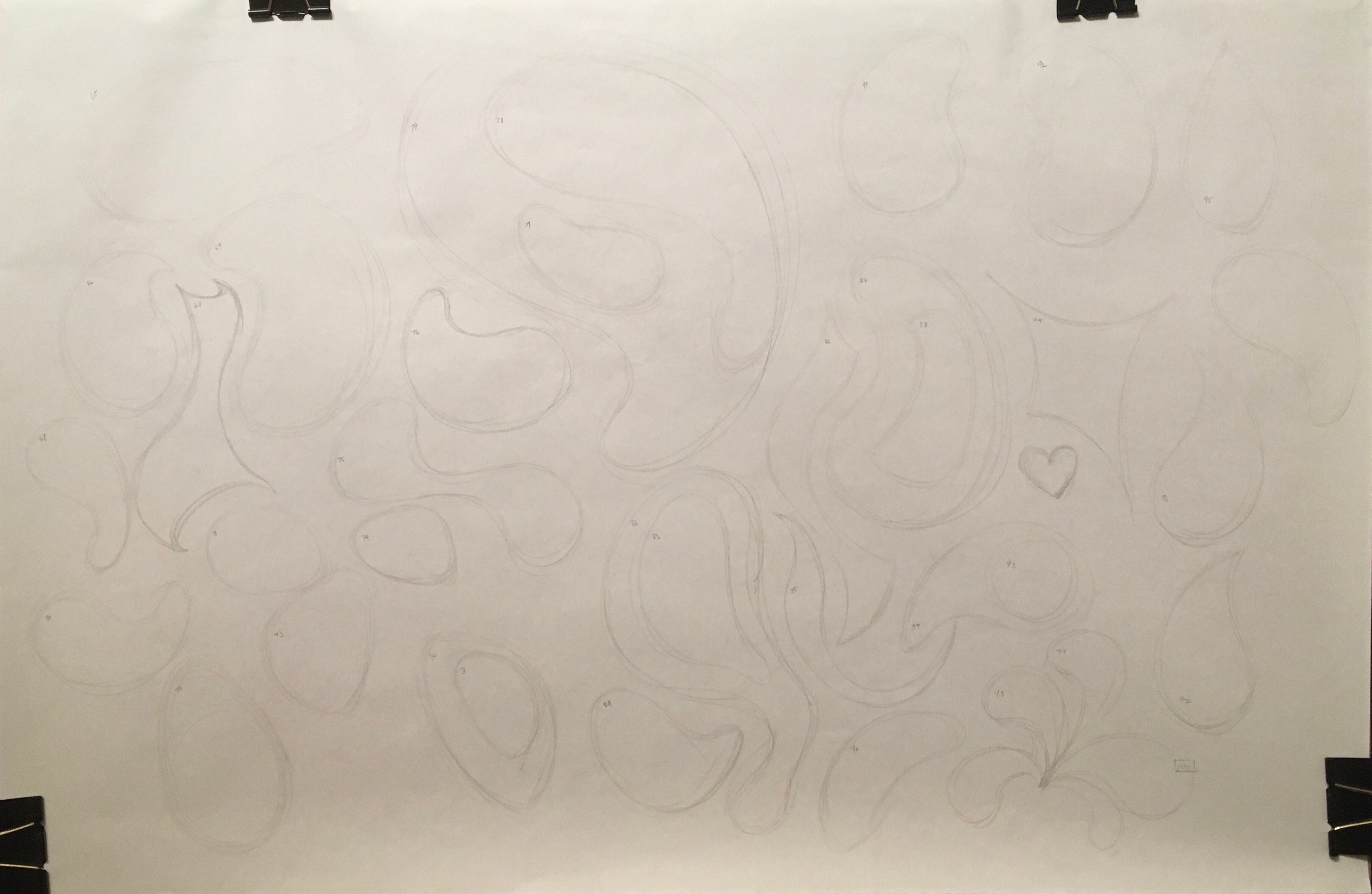 assignment 3: draw 100 freestyle forms using light, fluid lines (part 2)