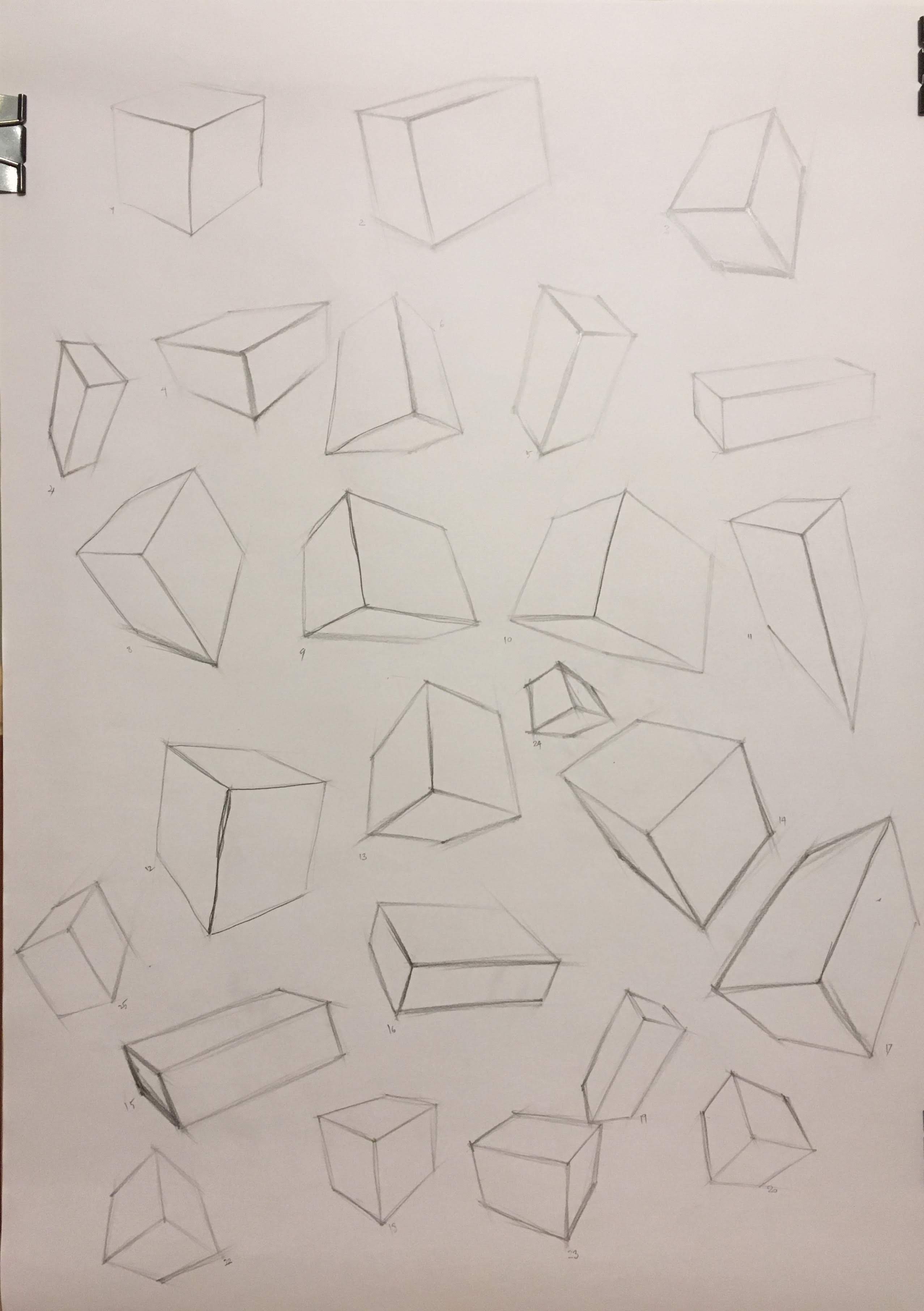 25 boxes in various positions