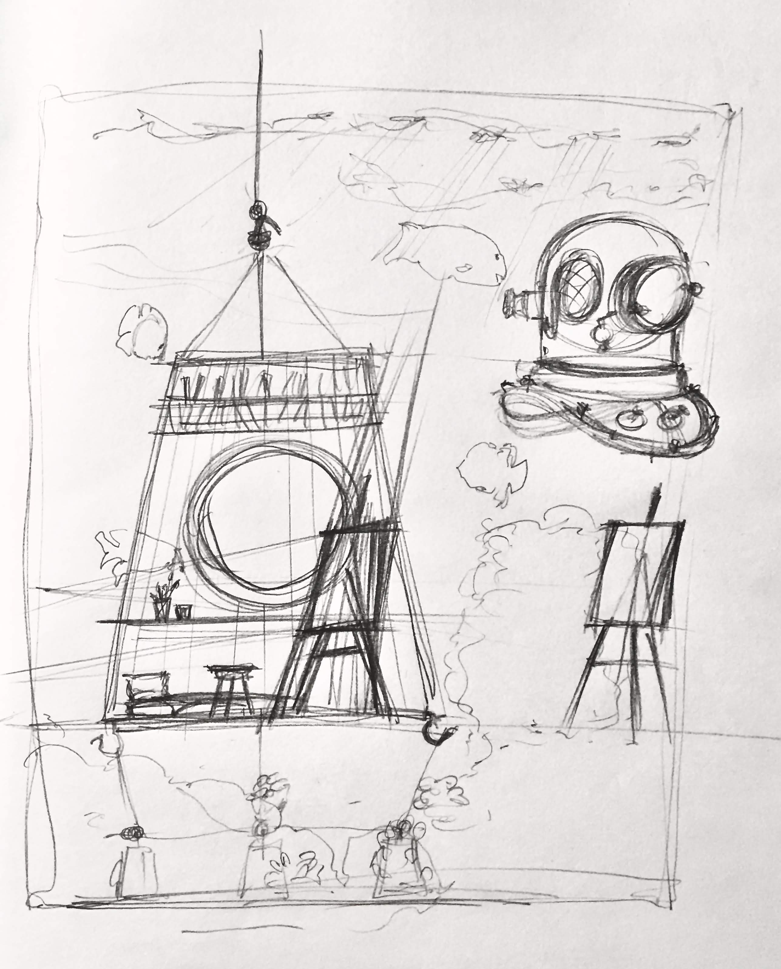 Initial sketch on paper