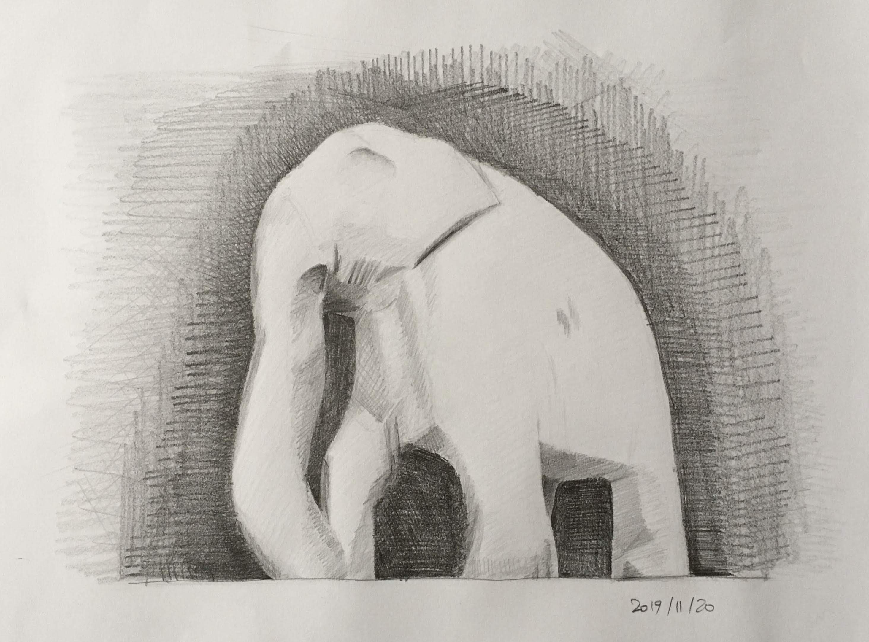 Wooden elephant (from course photo reference)