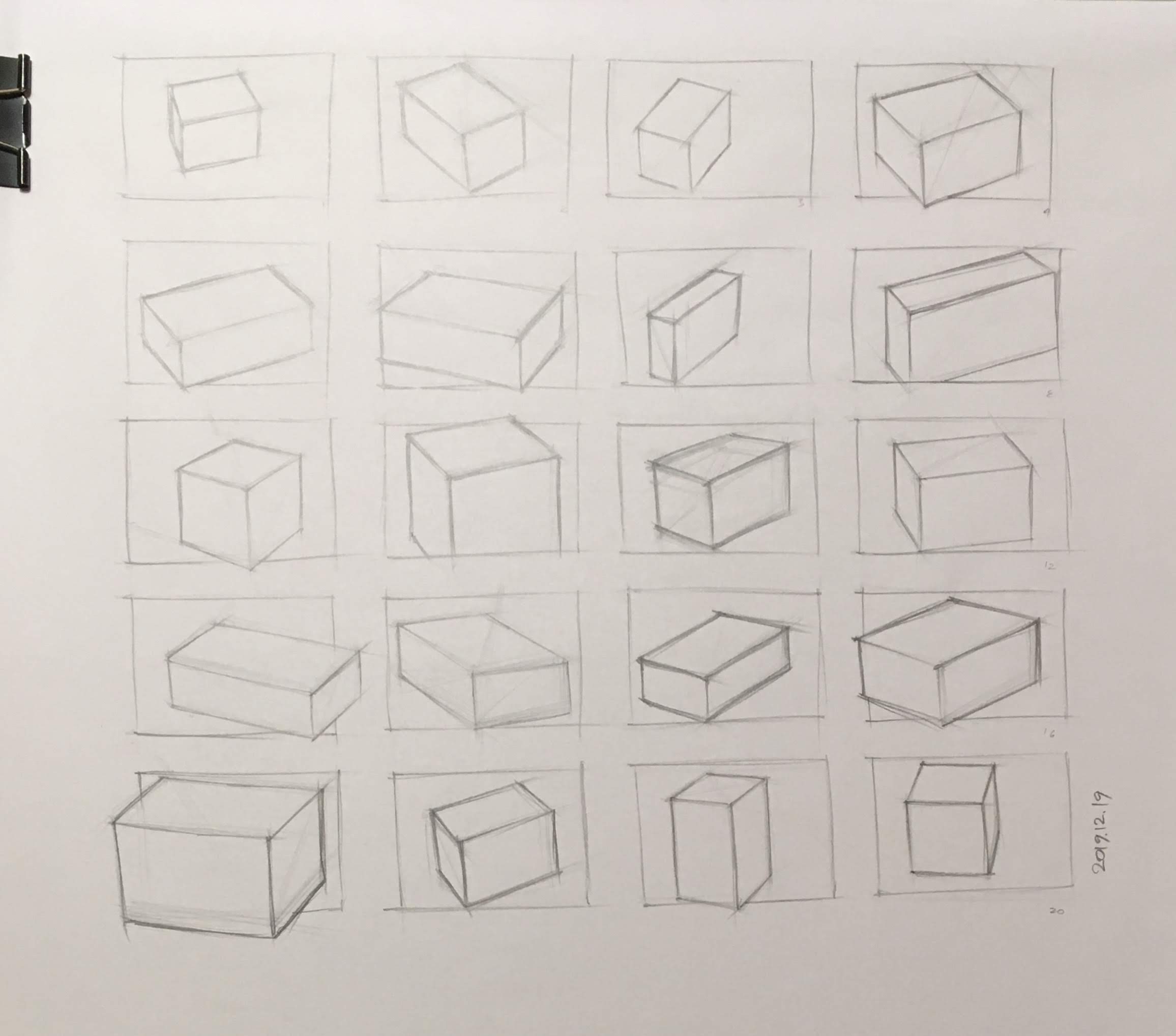 Visual measuring assignment: measure angles and draw boxes
