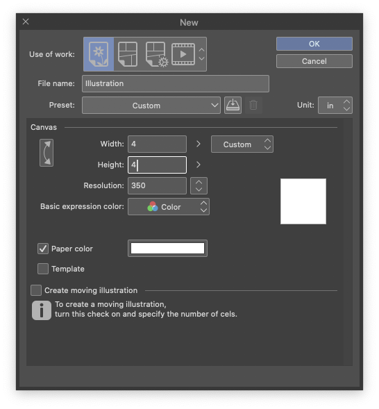 Create a square canvas