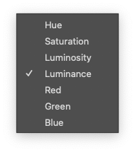 click on the slider label to change the property it controls