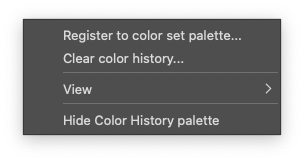 color history palette menu