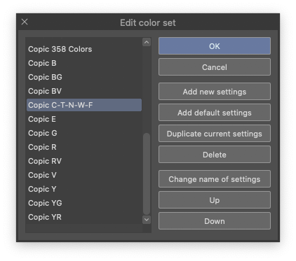 color set edit dialog