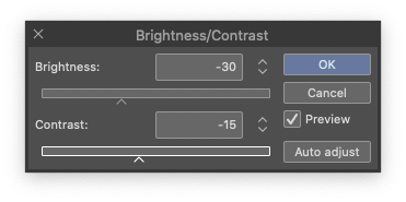 reduce the brightness for shadows and increase it for highlights