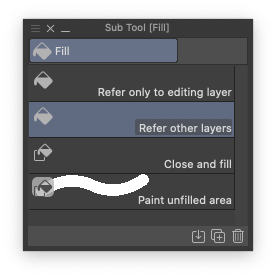 select the refer other layers fill tool